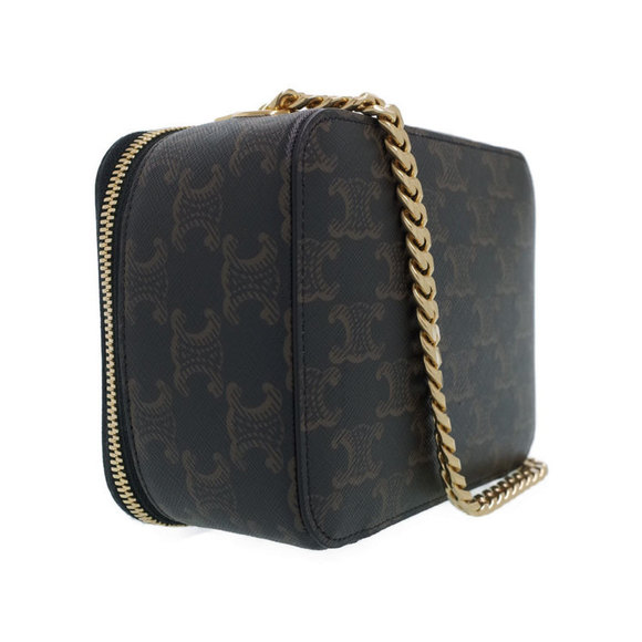 Celine Triomphe Chain Tan Bag Cuile Shoulder Box - Picture 1 of 9